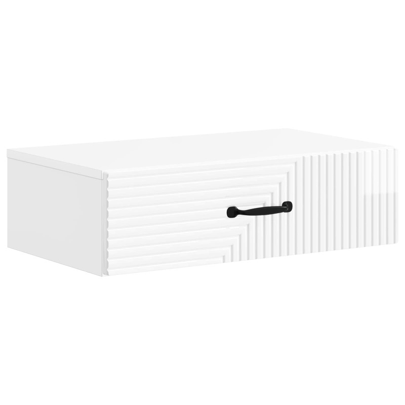 vidaXL Τραπεζάκι Τοίχου Γυαλιστερό Λευκό 59 x 34,5 x 17 εκ.