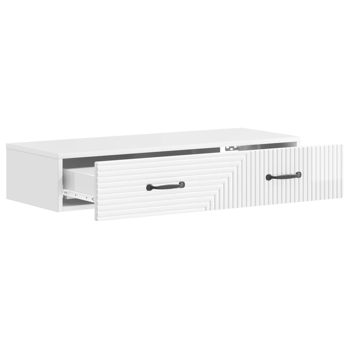vidaXL Τραπεζάκι Τοίχου Γυαλιστερό Λευκό 87,5 x 34,5 x 17 εκ.