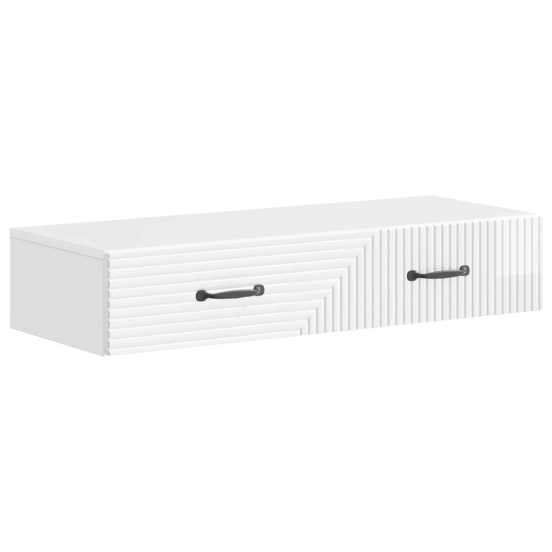 vidaXL Τραπεζάκι Τοίχου Γυαλιστερό Λευκό 87,5 x 34,5 x 17 εκ.