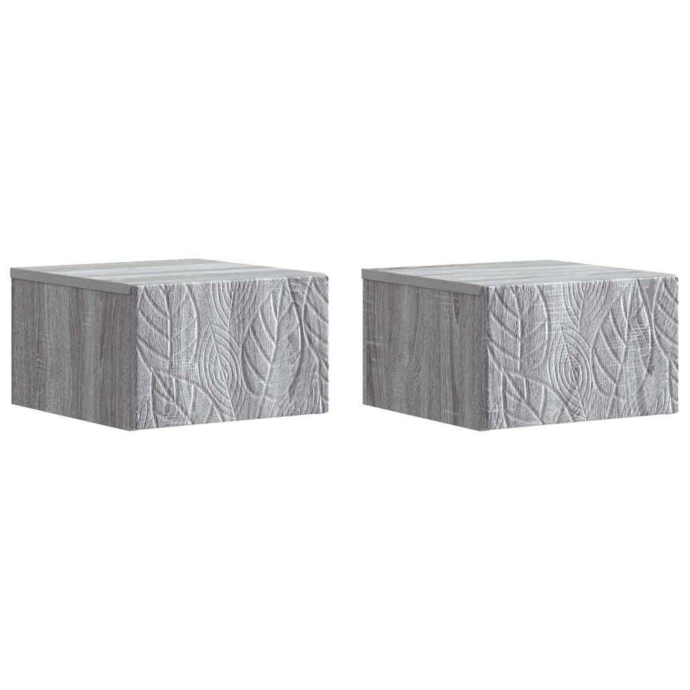 vidaXL Τραπεζάκι Τοίχου 2 τμχ. Γκρι Sonoma 34,5 x 33 x 20 εκ.