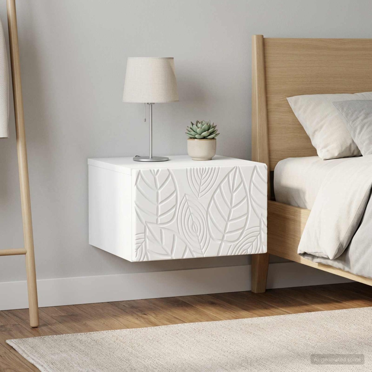 vidaXL Τοίχου Κρεμαστό Κομοδίνο 2 τεμ. Λευκό 49 x 34,5 x 20 εκ.