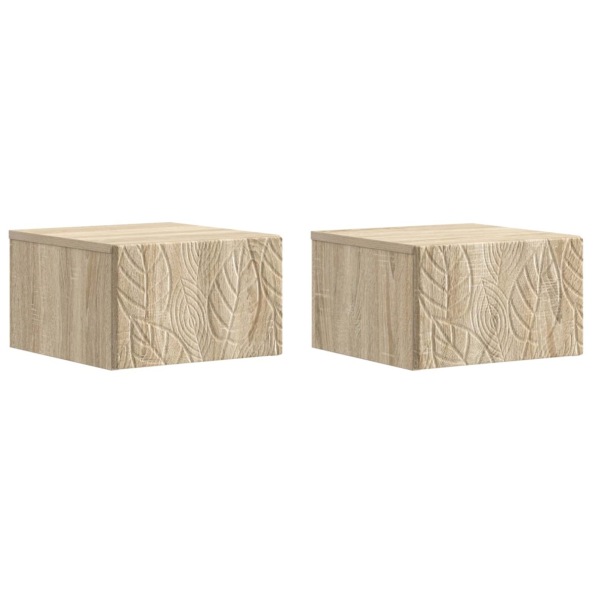 vidaXL Τοίχου Κρεμαστό Κομοδίνο 2 τεμ. Sonoma Δρυς 49 x 34,5 x 20 εκ.
