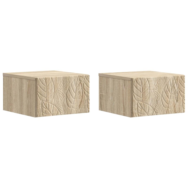 vidaXL Τοίχου Κρεμαστό Κομοδίνο 2 τεμ. Sonoma Δρυς 49 x 34,5 x 20 εκ.