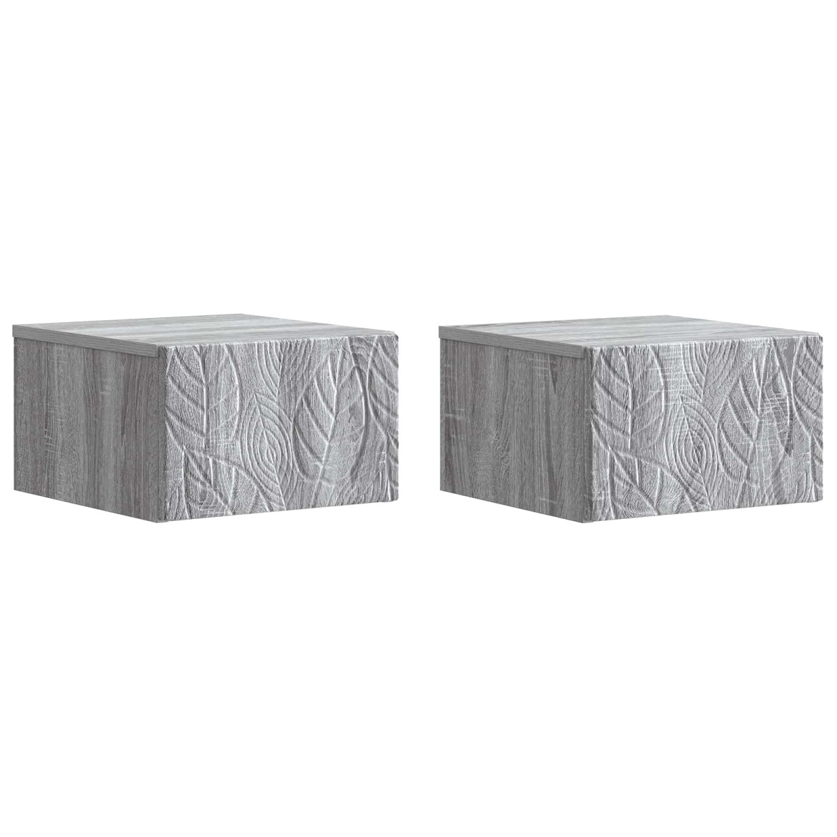vidaXL Τοίχου Κρεμαστό Κομοδίνο 2 τεμ. Γκρι Sonoma 49 x 34,5 x 20 εκ.