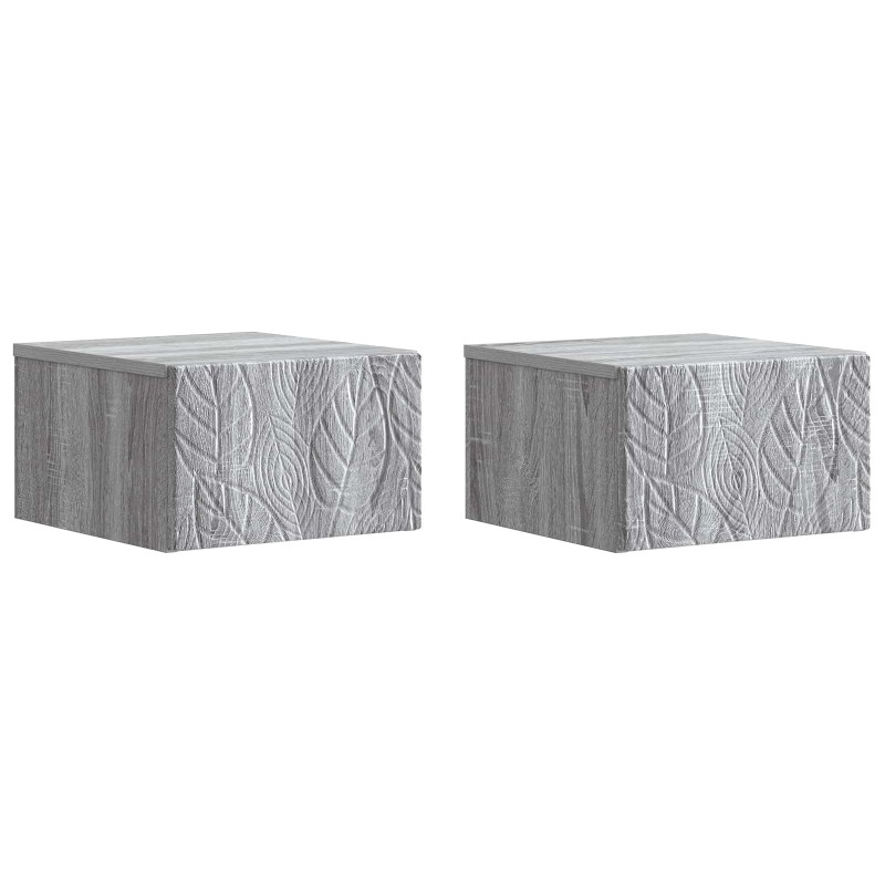 vidaXL Τοίχου Κρεμαστό Κομοδίνο 2 τεμ. Γκρι Sonoma 49 x 34,5 x 20 εκ.