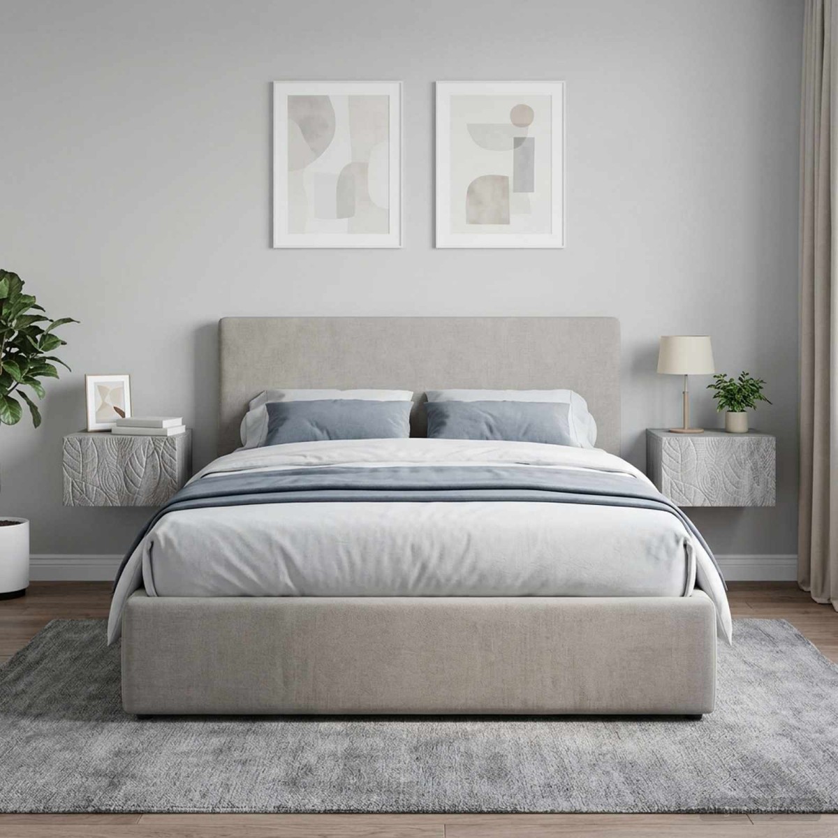 vidaXL Τοίχου Κρεμαστό Κομοδίνο 2 τεμ. Γκρι Sonoma 49 x 34,5 x 20 εκ.