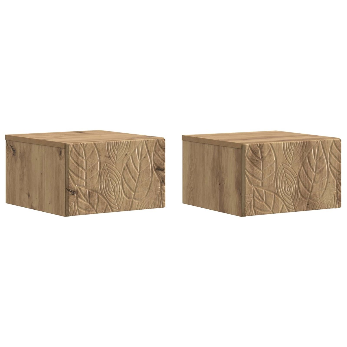 vidaXL Τοίχου Κρεμαστό Κομοδίνο 2 τεμ. Artisan Δρυς 49 x 34,5 x 20 εκ.