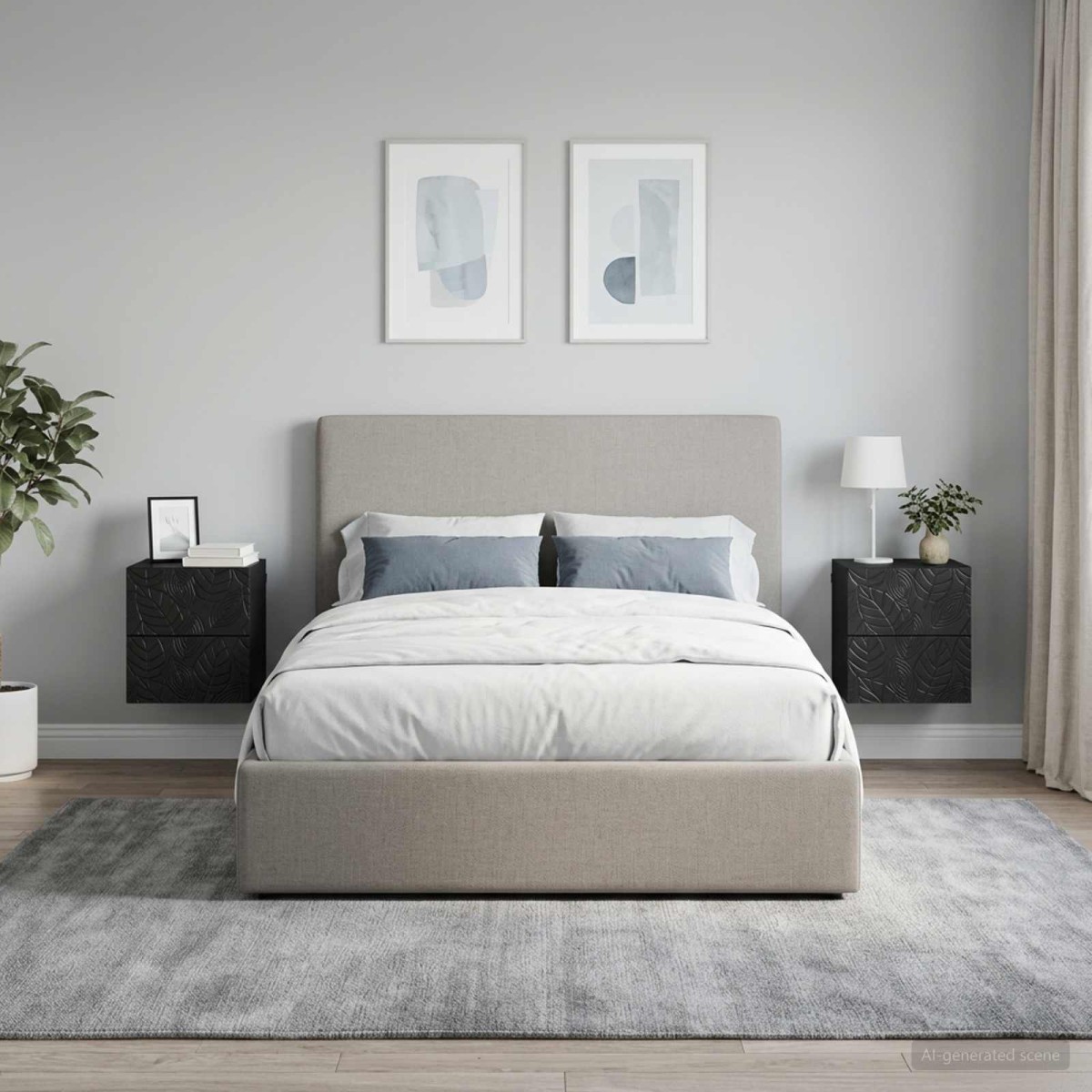 vidaXL Τοίχου Κρεμαστό Κομοδίνο 2 τεμ. Μαύρο 34,5 x 33 x 40 εκ
