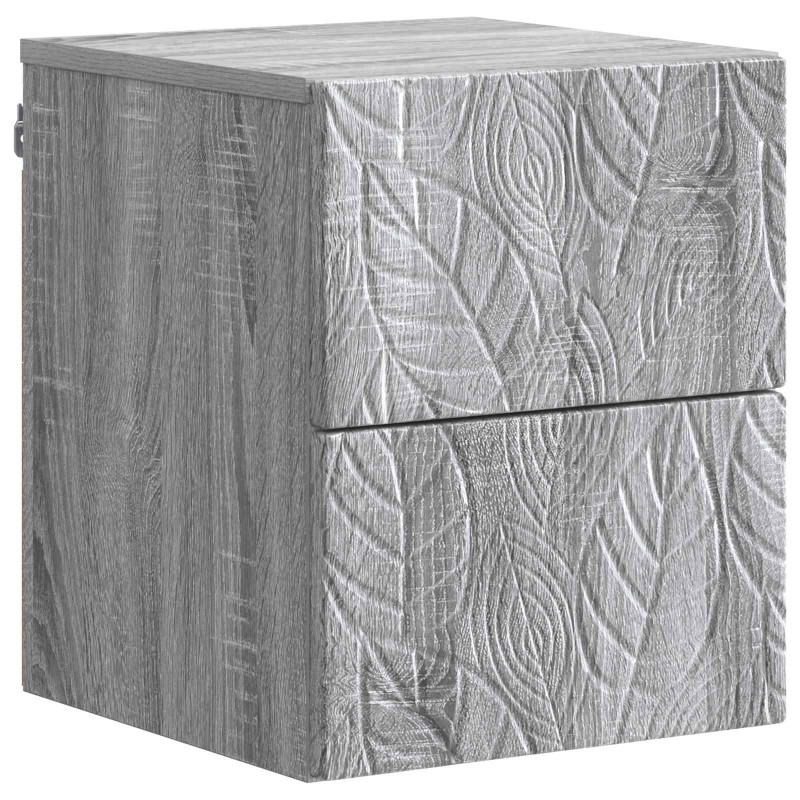 vidaXL Τοίχου Κρεμαστό Κομοδίνο Γκρι Sonoma 34,5 x 33 x 40 εκ