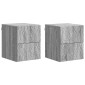 vidaXL Τοίχου Κρεμαστό Κομοδίνο 2 τεμ. Γκρι Sonoma 34,5 x 33 x 40 εκ