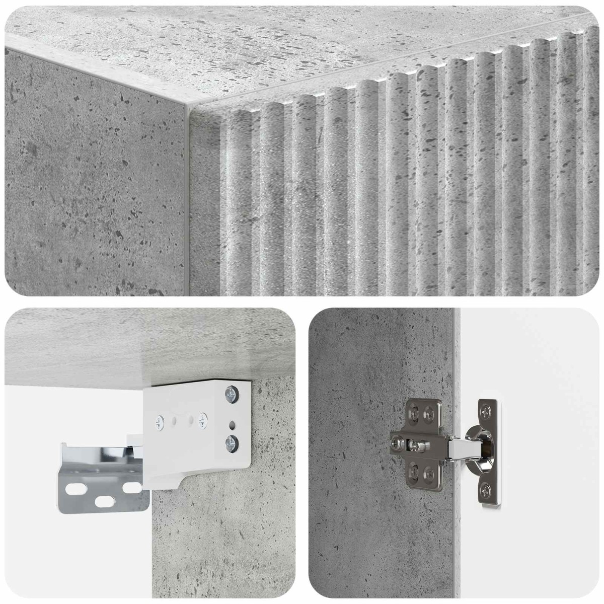vidaXL Τοίχου Ντουλάπα Γκρι Σκυροδέματος 33 x 34,5 x 90 εκ