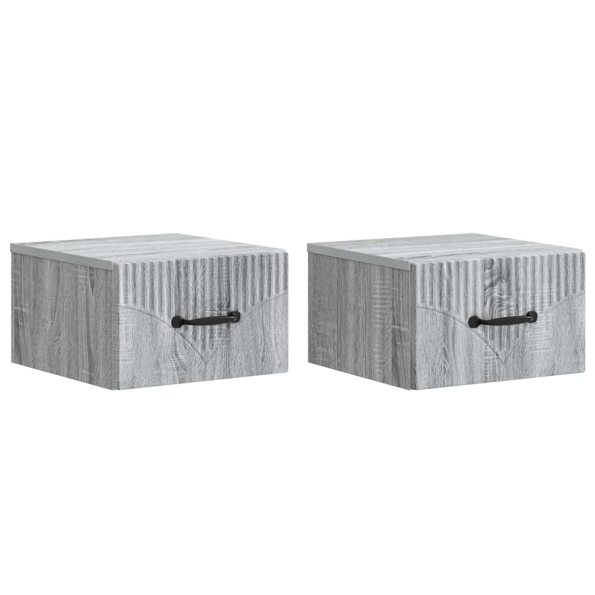 vidaXL Τοίχου Κρεμαστό Κομοδίνο 2 τμχ. Γκρι Sonoma 34,5 x 33 x 20 εκ.