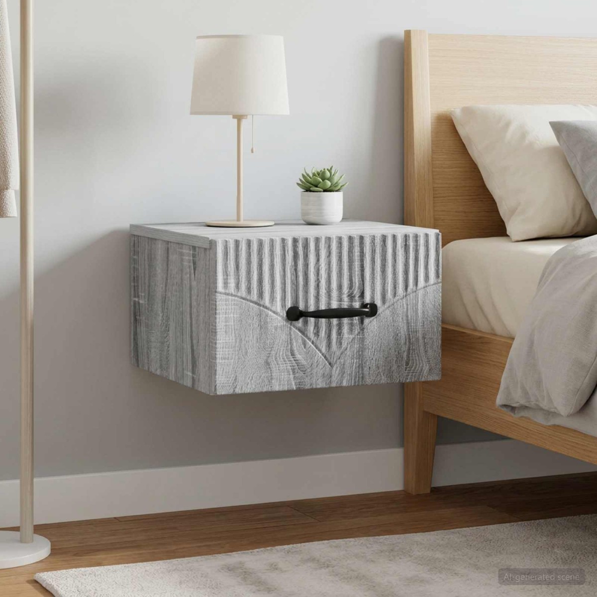 vidaXL Τοίχου Κρεμαστό Κομοδίνο 2 τμχ. Γκρι Sonoma 34,5 x 33 x 20 εκ.