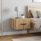 vidaXL Τοίχου Κρεμαστό Κομοδίνο 2 τμχ. Artisan Δρυς 34,5 x 33 x 20 εκ.