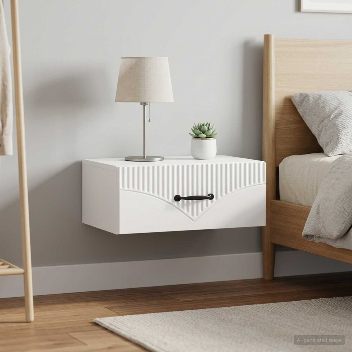 vidaXL Τοίχου Κρεμαστό Κομοδίνο 2 τμχ. Λευκό 49 x 34,5 x 20 εκ.