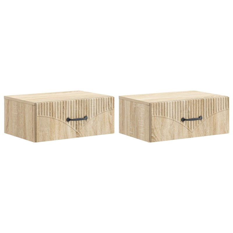 vidaXL Τοίχου Κρεμαστό Κομοδίνο 2 τμχ. Sonoma Δρυς 49 x 34,5 x 20 εκ.