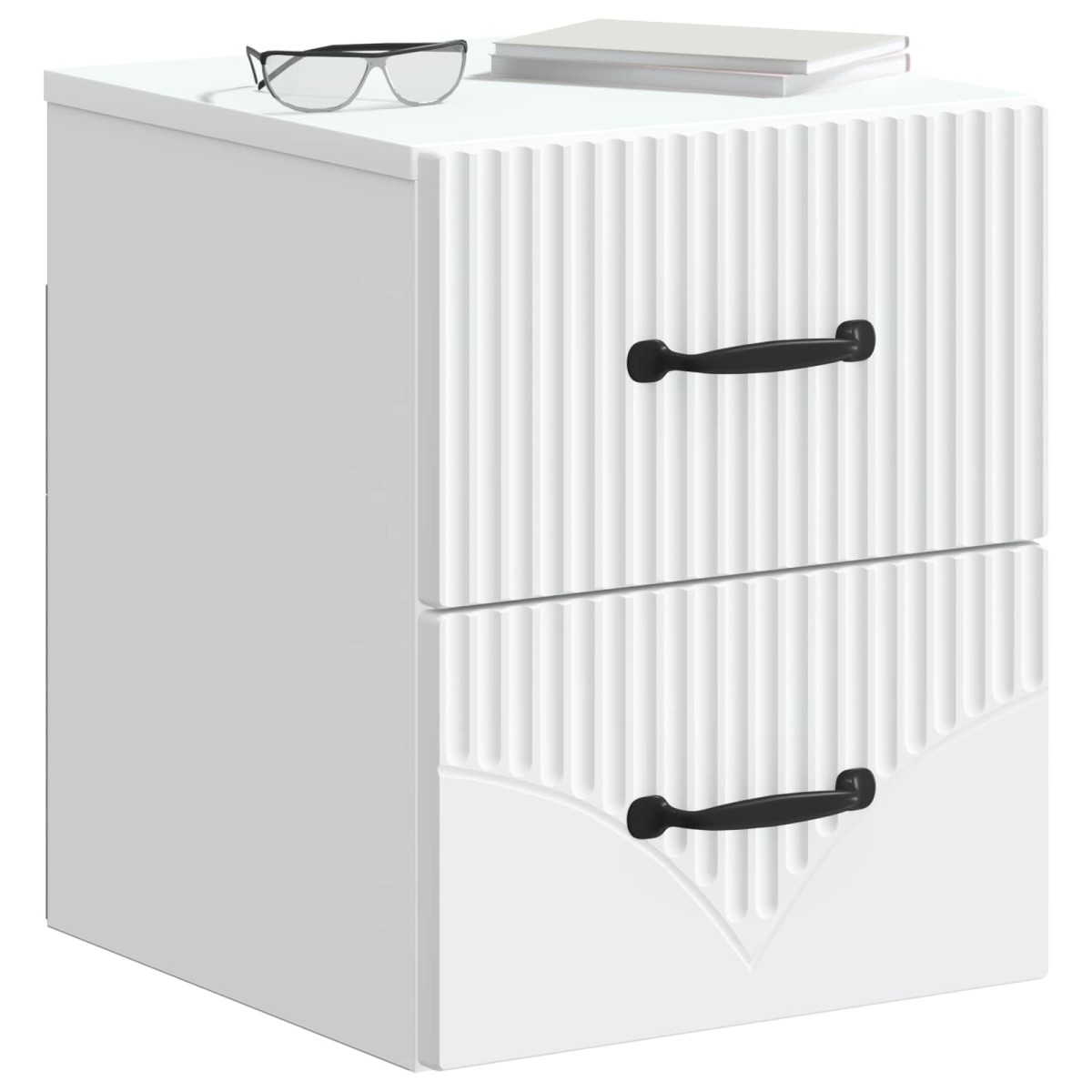 vidaXL Τοίχου Κρεμαστό Κομοδίνο 2 τμχ. Λευκό 34,5 x 33 x 40 εκ
