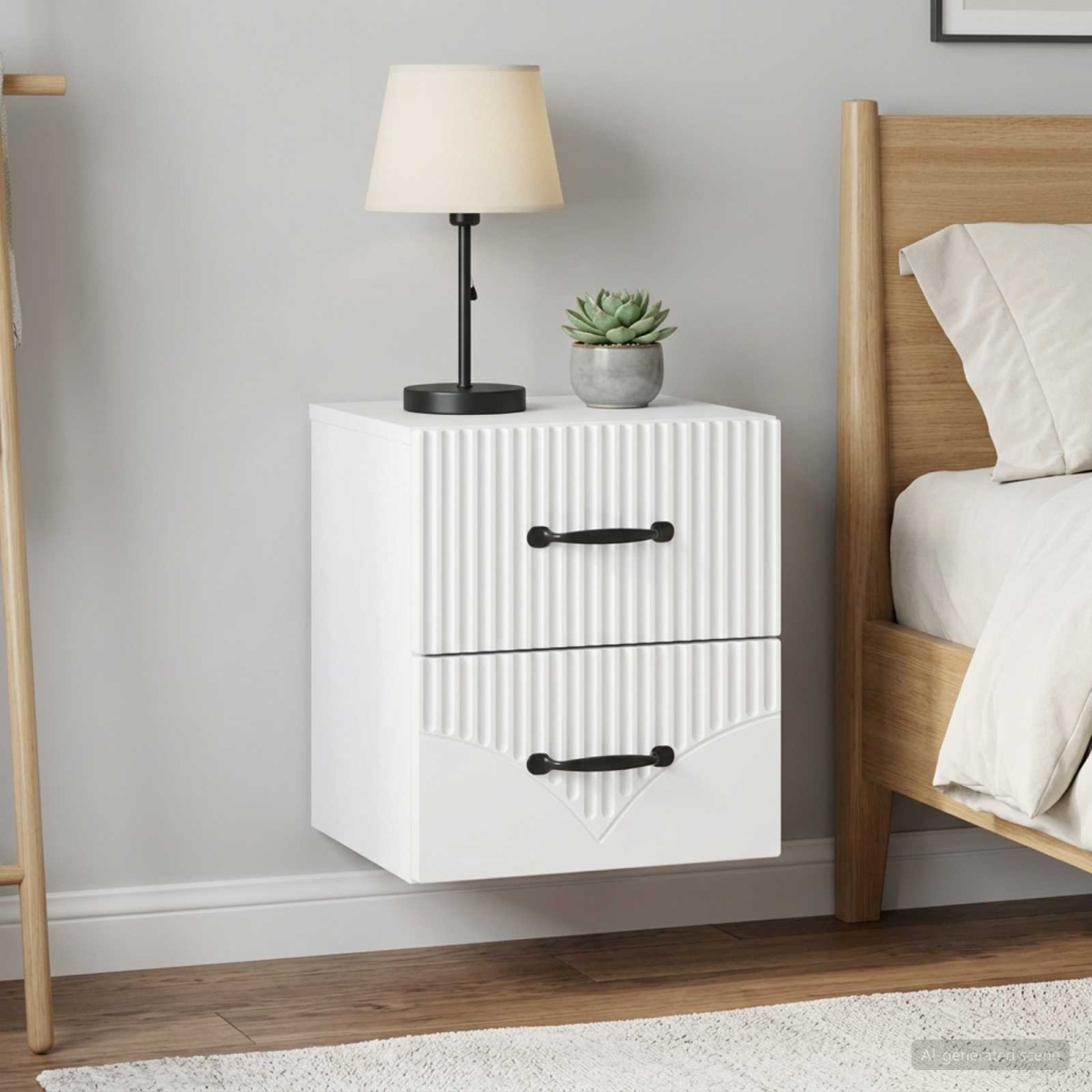 vidaXL Τοίχου Κρεμαστό Κομοδίνο 2 τμχ. Λευκό 34,5 x 33 x 40 εκ