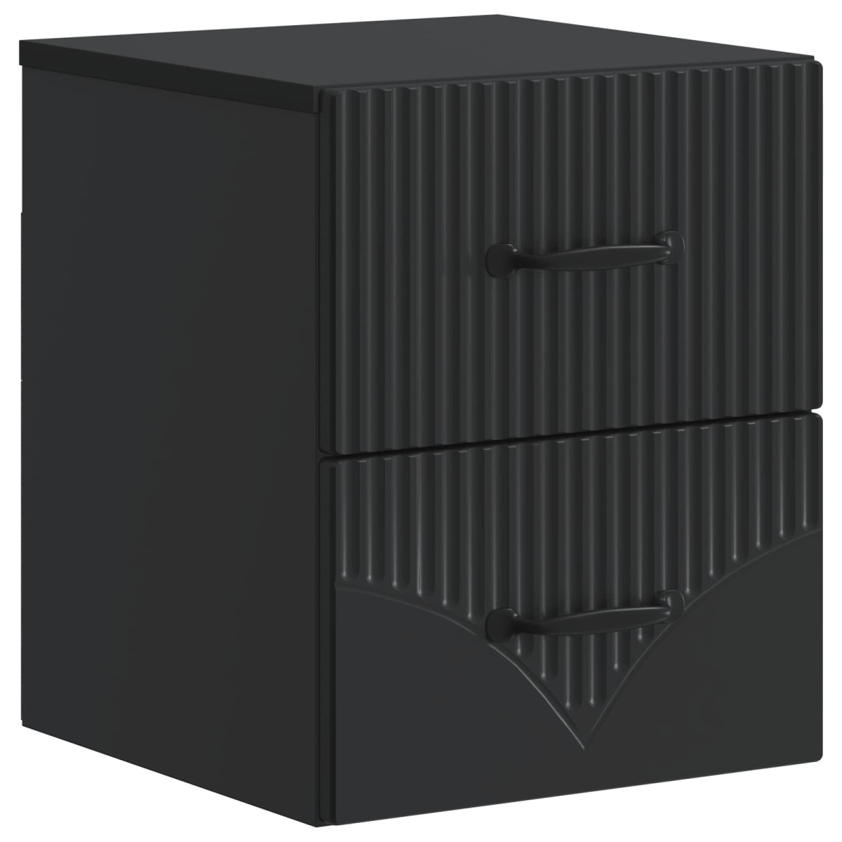 vidaXL Τοίχου Κρεμαστό Κομοδίνο 2 τμχ. Μαύρο 34,5 x 33 x 40 εκ