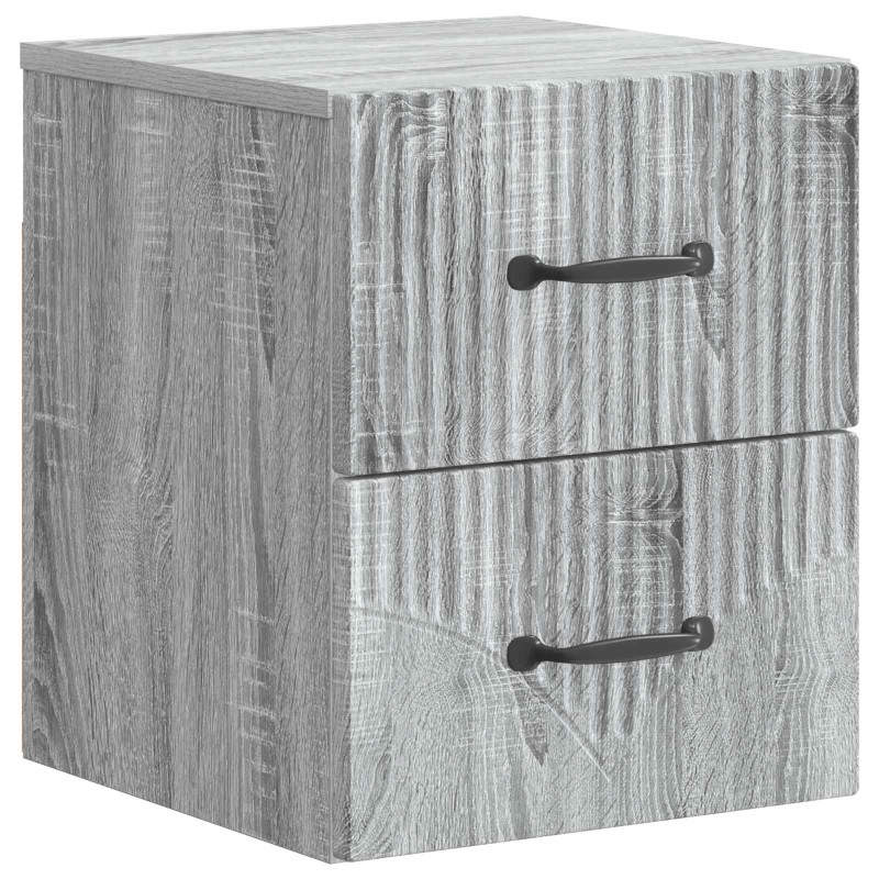 vidaXL Τοίχου Κρεμαστό Κομοδίνο Γκρι Sonoma 34,5 x 33 x 40 εκ