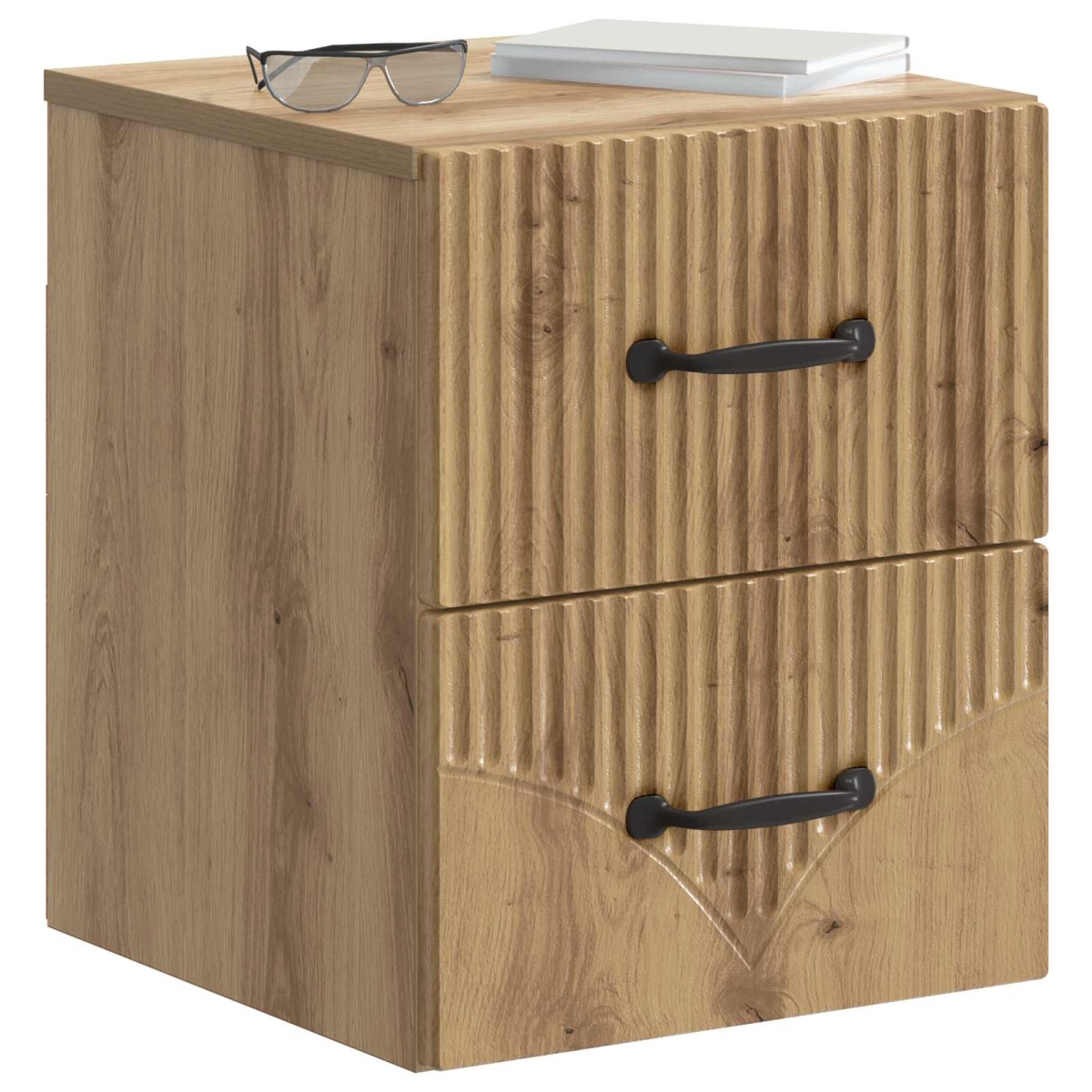 vidaXL Τοίχου Κρεμαστό Κομοδίνο Artisan Δρυς 34,5 x 33 x 40 εκ