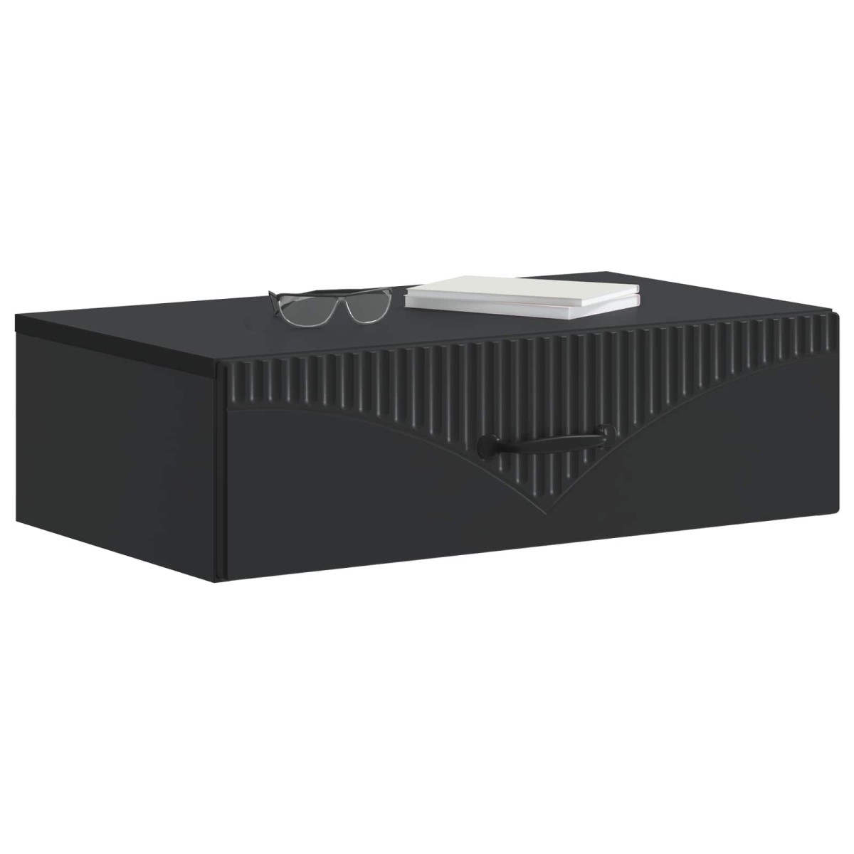 vidaXL Τραπεζάκι Τοίχου Μαύρο 59 x 34,5 x 17 εκ. Επεξεργασμένο Ξύλο