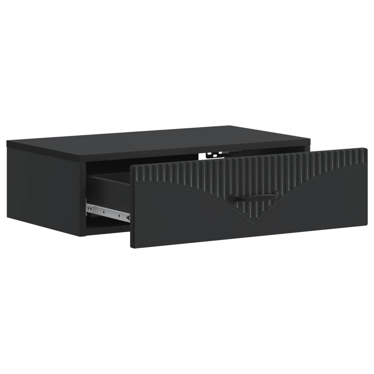 vidaXL Τραπεζάκι Τοίχου Μαύρο 59 x 34,5 x 17 εκ. Επεξεργασμένο Ξύλο