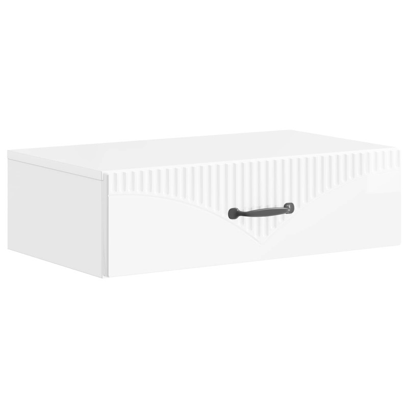 vidaXL Τραπεζάκι Τοίχου Γυαλιστερό Λευκό 59 x 34,5 x 17 εκ.