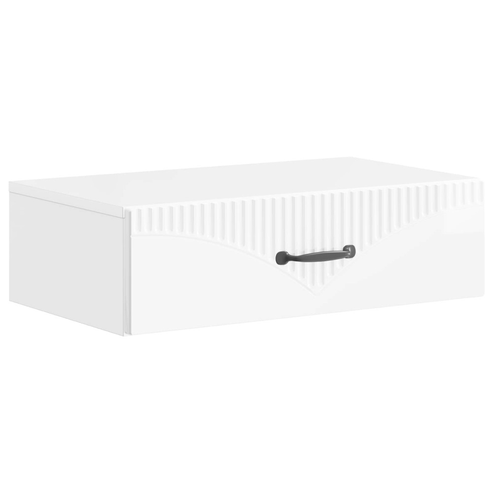 vidaXL Τραπεζάκι Τοίχου Γυαλιστερό Λευκό 59 x 34,5 x 17 εκ.