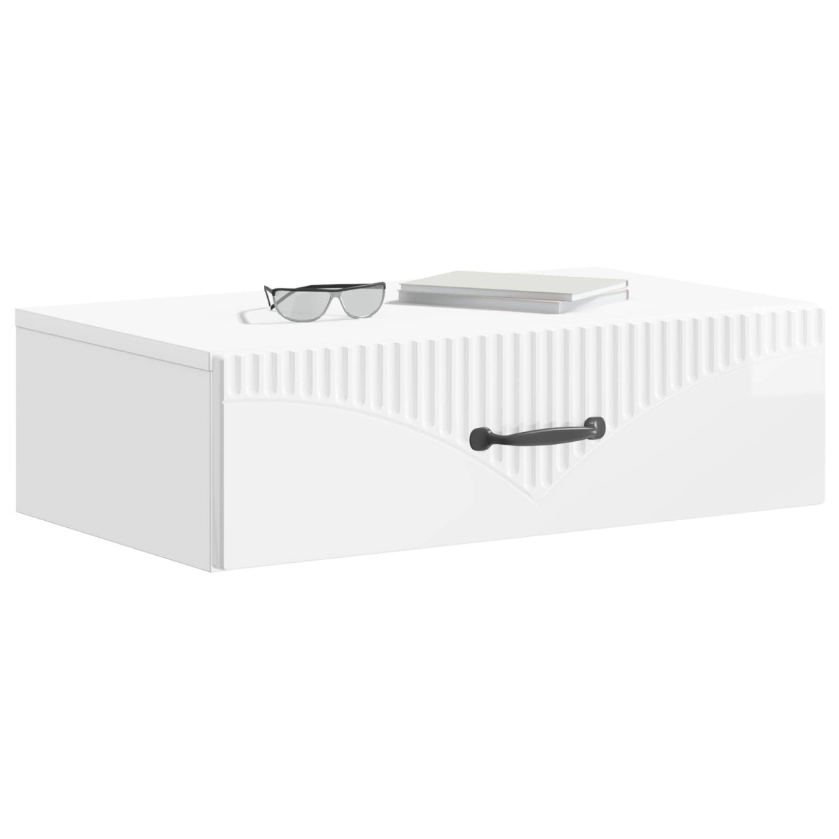 vidaXL Τραπεζάκι Τοίχου Γυαλιστερό Λευκό 59 x 34,5 x 17 εκ.