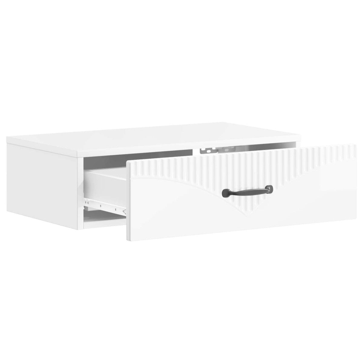 vidaXL Τραπεζάκι Τοίχου Γυαλιστερό Λευκό 59 x 34,5 x 17 εκ.