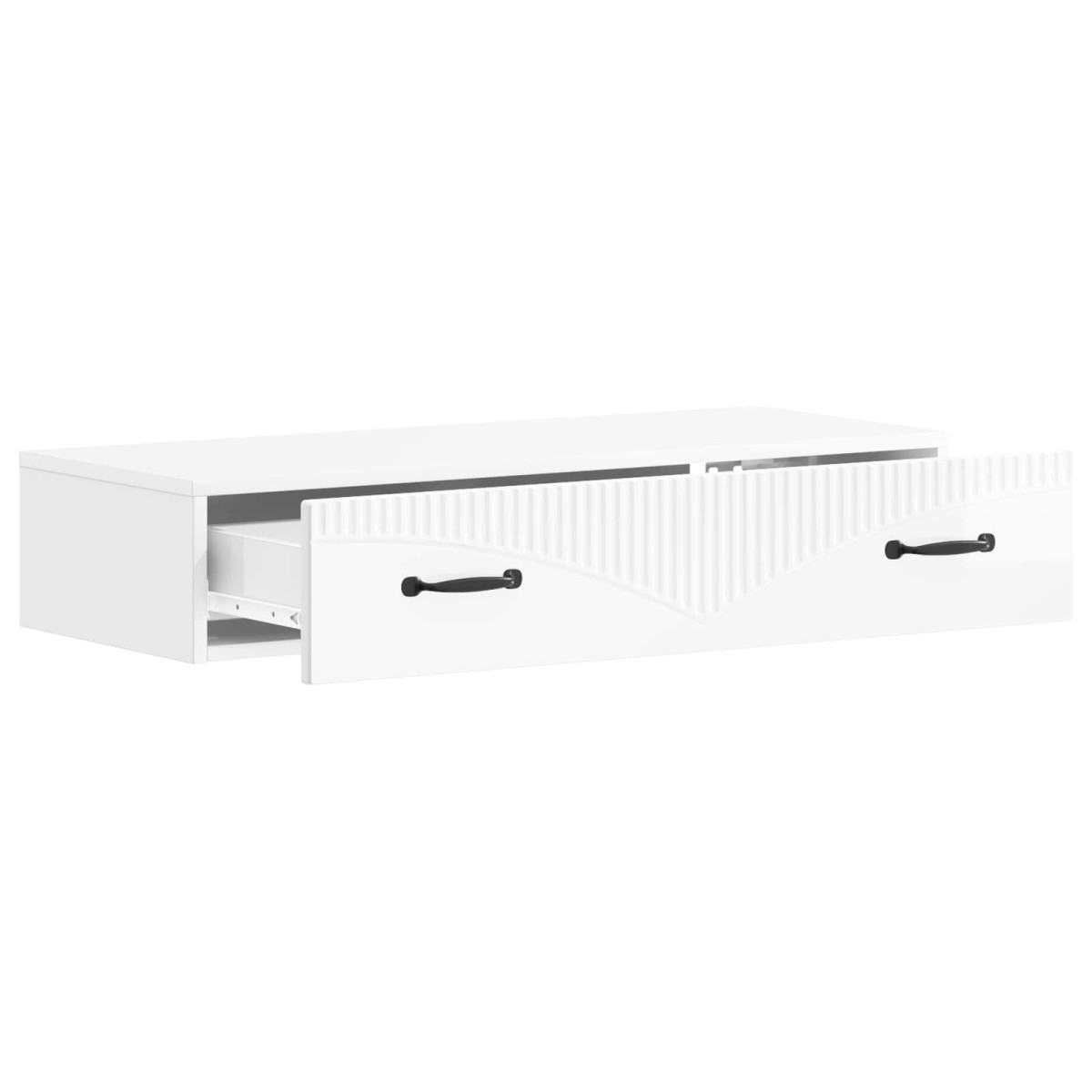 vidaXL Τραπεζάκι Τοίχου Γυαλιστερό Λευκό 87,5 x 34,5 x 17 εκ.