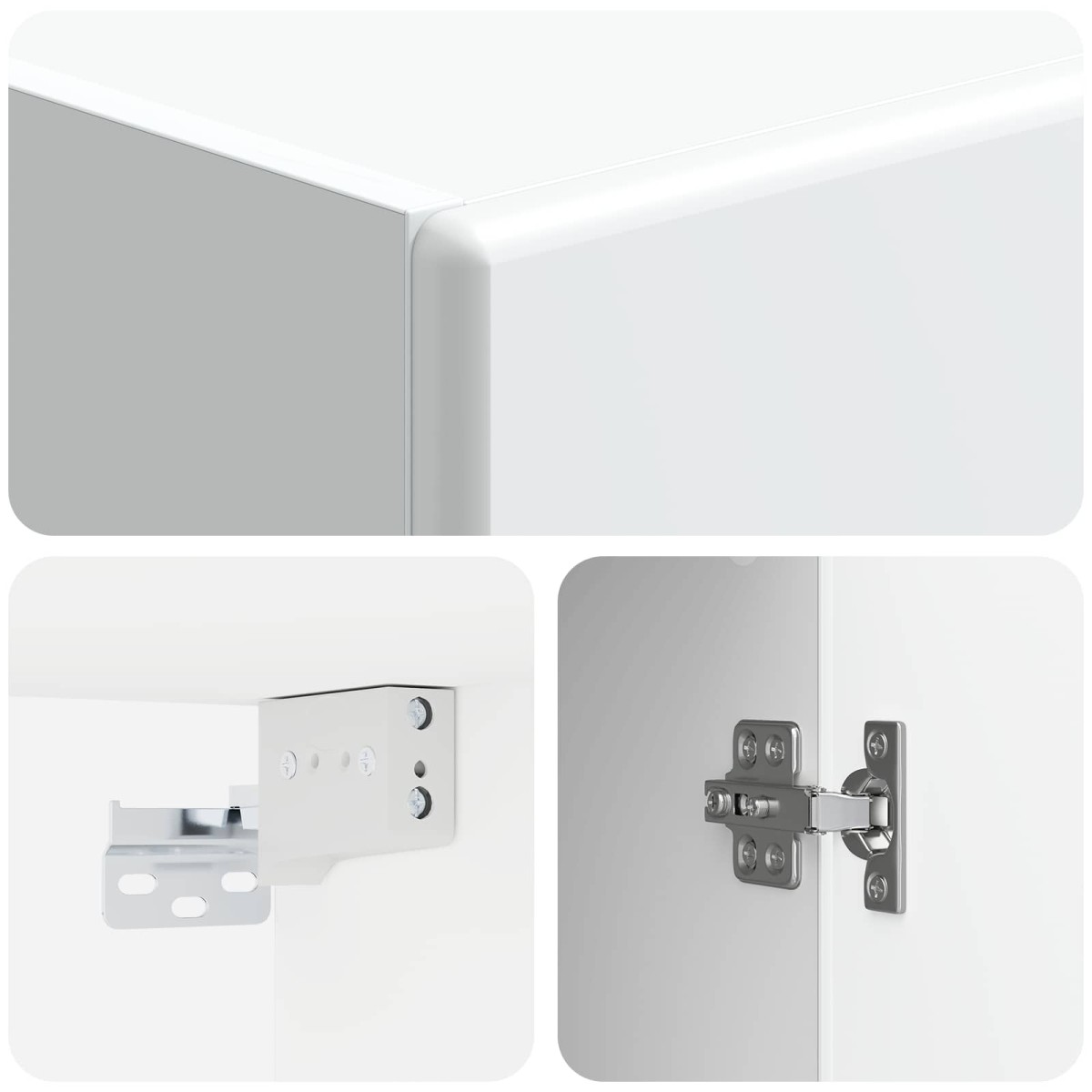 vidaXL Τοίχου Ντουλάπα Γυαλιστερό Λευκό 33 x 34,5 x 90 εκ