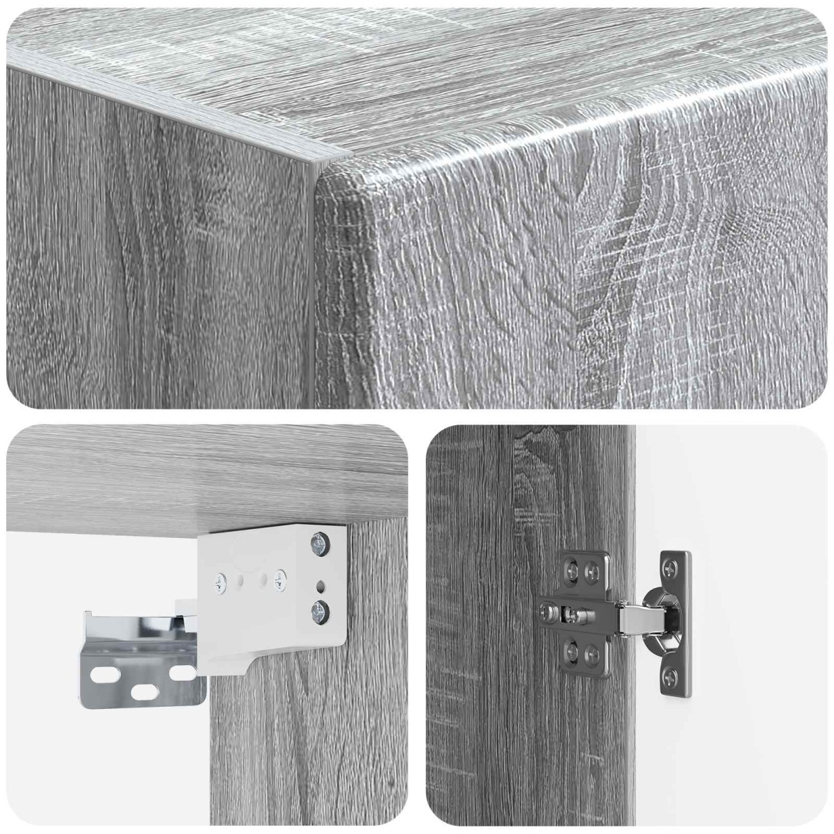 vidaXL Τοίχου Ντουλάπα Γκρι Sonoma 33 x 34,5 x 90 εκ