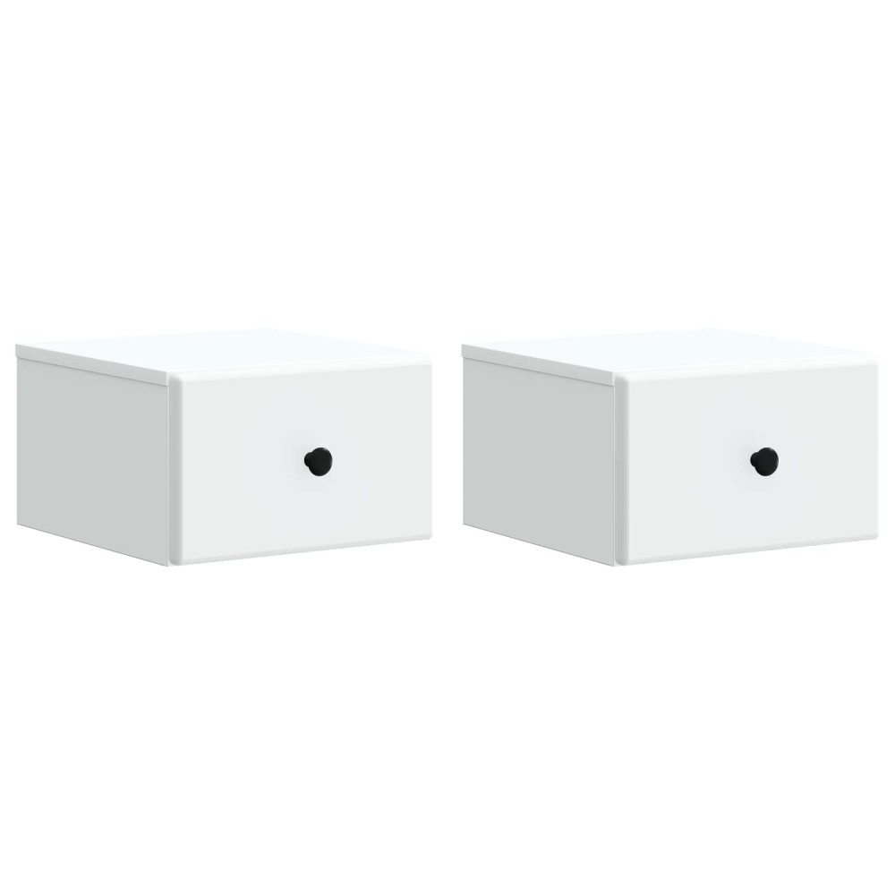 vidaXL Τοίχου Κρεμαστό Κομοδίνο 2 τμχ. Λευκό 34,5 x 33 x 20 εκ.