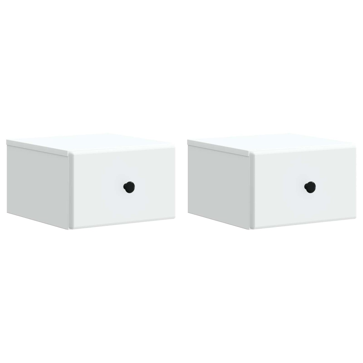 vidaXL Τοίχου Κρεμαστό Κομοδίνο 2 τμχ. Λευκό 34,5 x 33 x 20 εκ.