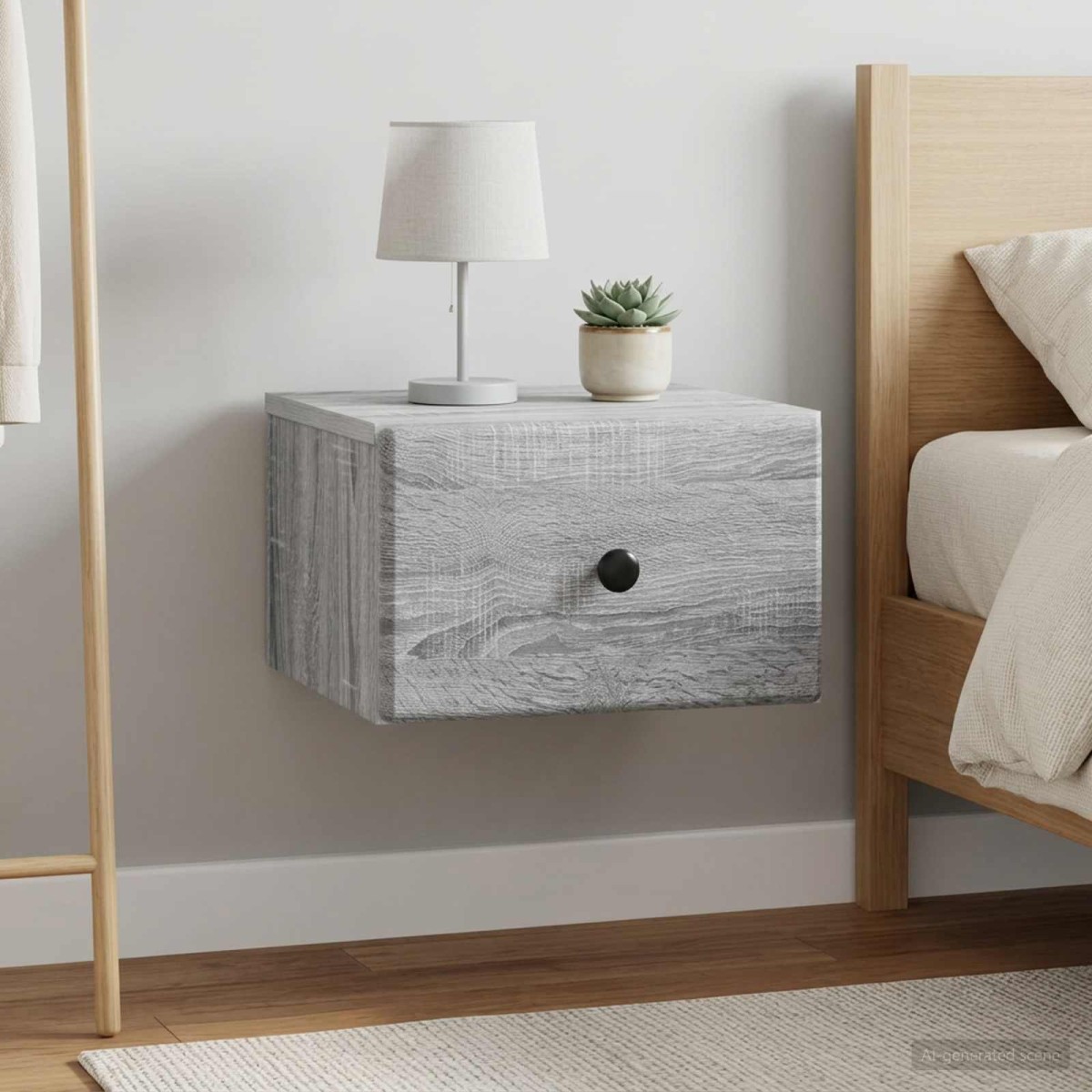 vidaXL Τοίχου Κρεμαστό Κομοδίνο 2 τμχ. Γκρι Sonoma 34,5 x 33 x 20 εκ.