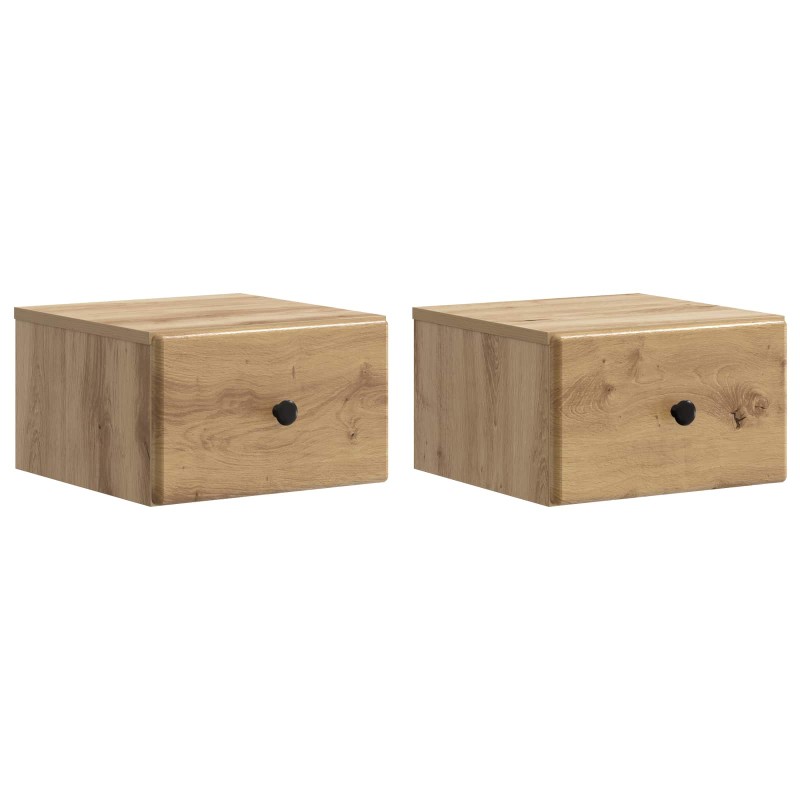vidaXL Τοίχου Κρεμαστό Κομοδίνο 2 τμχ. Artisan Δρυς 34,5 x 33 x 20 εκ.