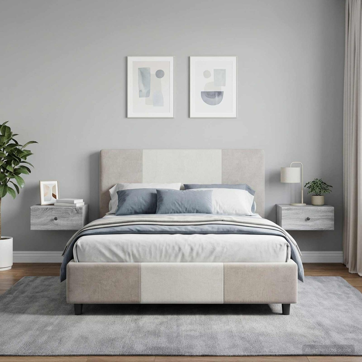 vidaXL Τοίχου Κρεμαστό Κομοδίνο 2 τμχ. Γκρι Sonoma 49 x 34,5 x 20 εκ.