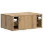 vidaXL Τοίχου Κρεμαστό Κομοδίνο Artisan Δρυς 49 x 34,5 x 20 εκ.