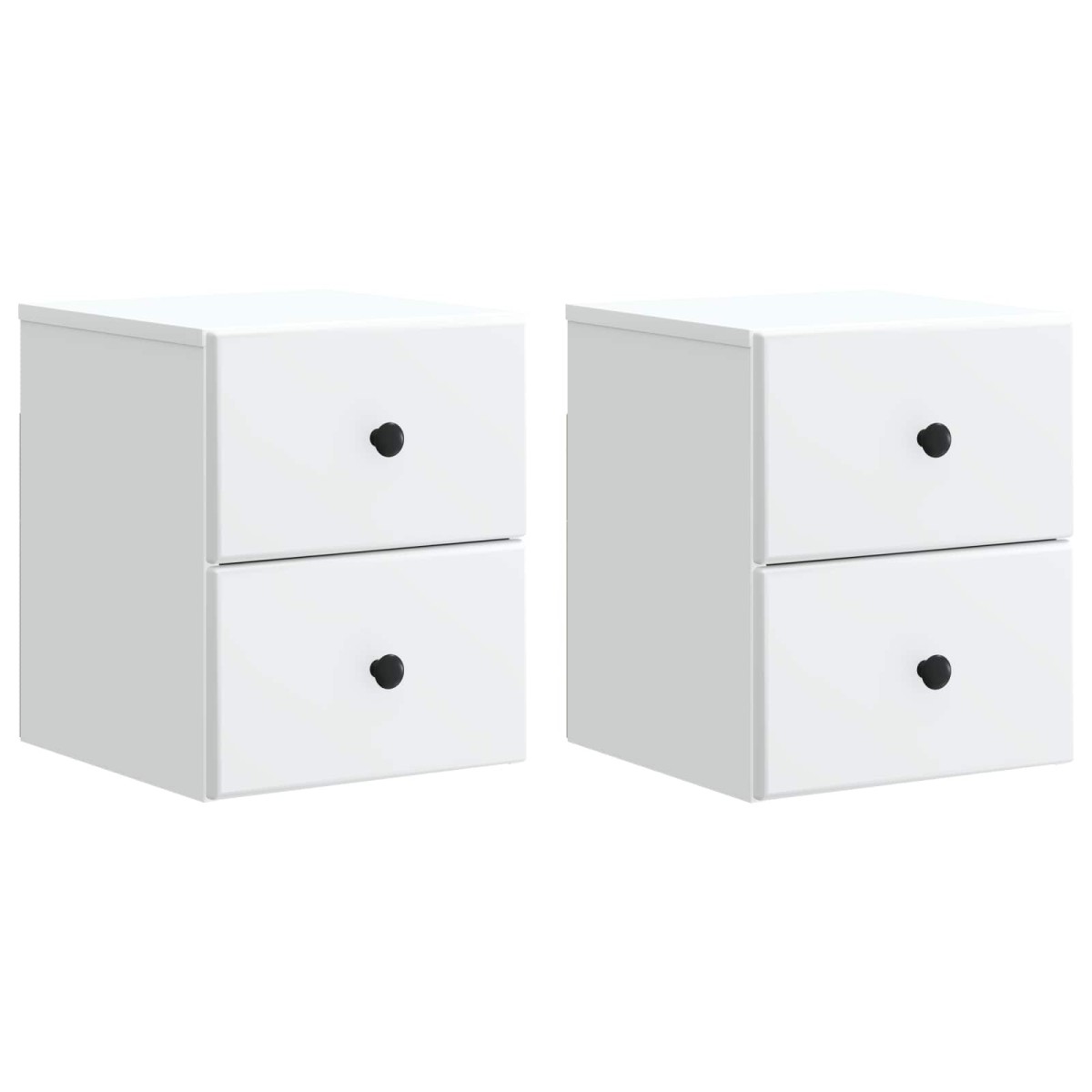 vidaXL Τοίχου Κρεμαστό Κομοδίνο 2 τμχ. Λευκό 34,5 x 33 x 40 εκ
