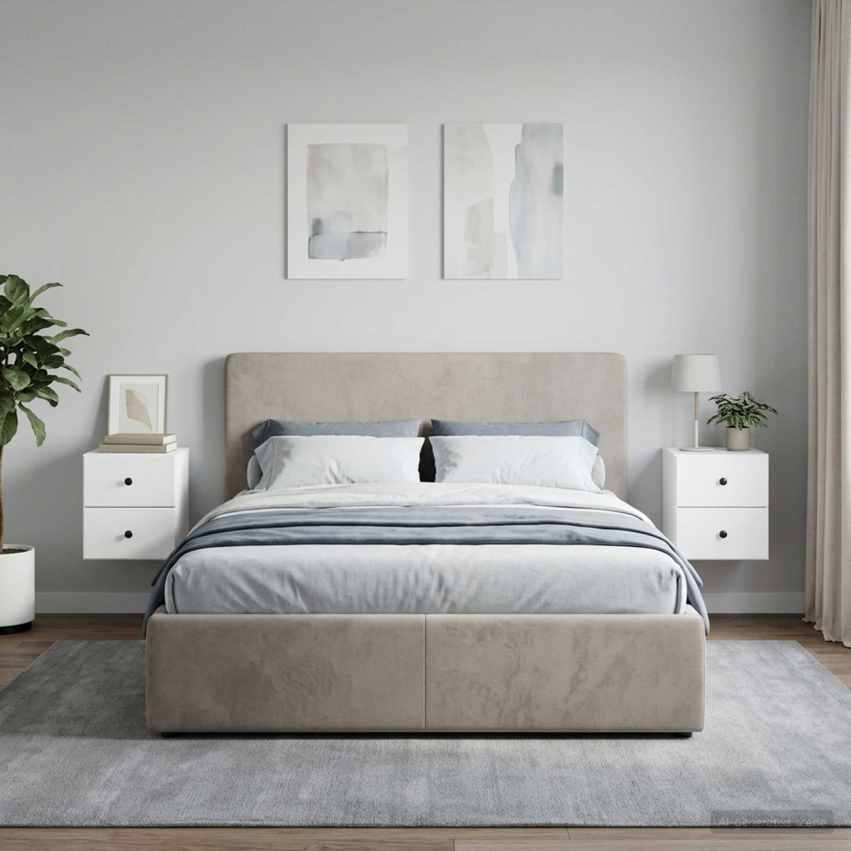 vidaXL Τοίχου Κρεμαστό Κομοδίνο 2 τμχ. Λευκό 34,5 x 33 x 40 εκ