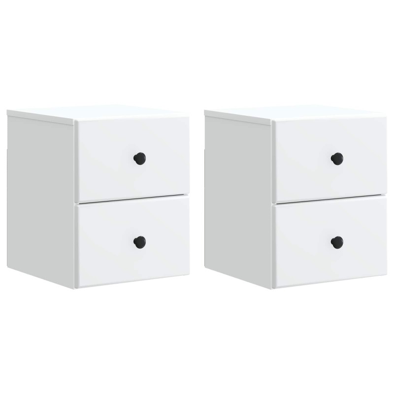 vidaXL Τοίχου Κρεμαστό Κομοδίνο 2 τμχ. Λευκό 34,5 x 33 x 40 εκ