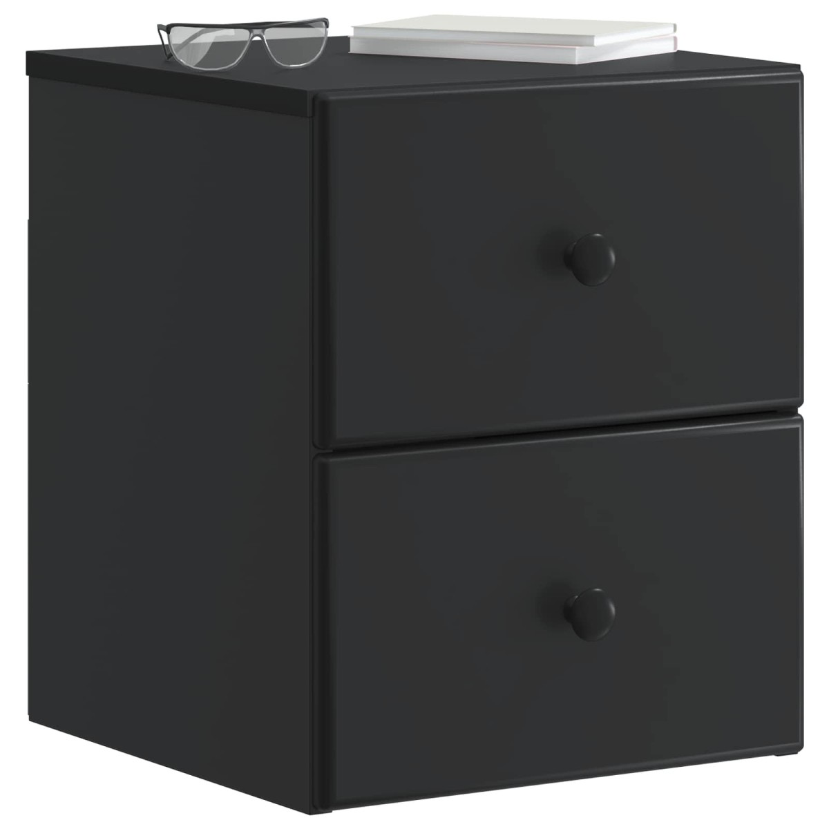vidaXL Τοίχου Κρεμαστό Κομοδίνο 2 τμχ. Μαύρο 34,5 x 33 x 40 εκ