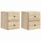vidaXL Τοίχου Κρεμαστό Κομοδίνο 2 τμχ. Sonoma Δρυς 34,5 x 33 x 40 εκ