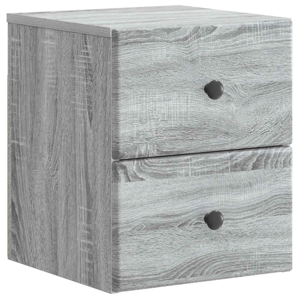 vidaXL Τοίχου Κρεμαστό Κομοδίνο Γκρι Sonoma 34,5 x 33 x 40 εκ
