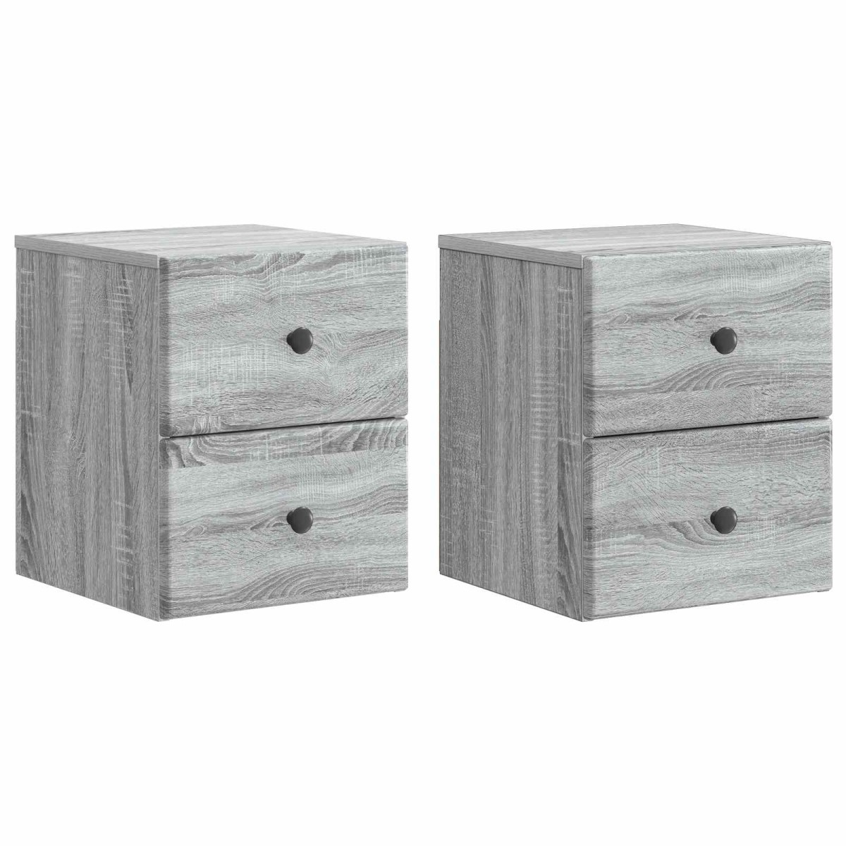 vidaXL Τοίχου Κρεμαστό Κομοδίνο 2 τμχ. Γκρι Sonoma 34,5 x 33 x 40 εκ