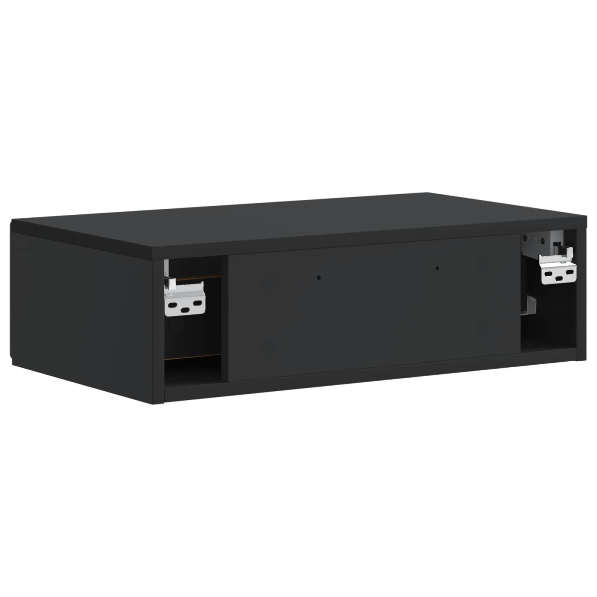 vidaXL Τραπεζάκι Τοίχου Μαύρο 59 x 34,5 x 17 εκ. Επεξεργασμένο Ξύλο