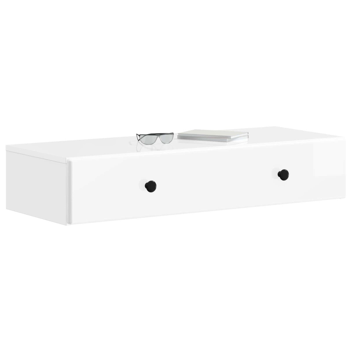 vidaXL Τραπεζάκι Τοίχου Γυαλιστερό Λευκό 87,5 x 34,5 x 17 εκ.