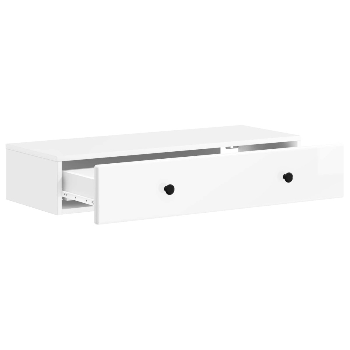 vidaXL Τραπεζάκι Τοίχου Γυαλιστερό Λευκό 87,5 x 34,5 x 17 εκ.